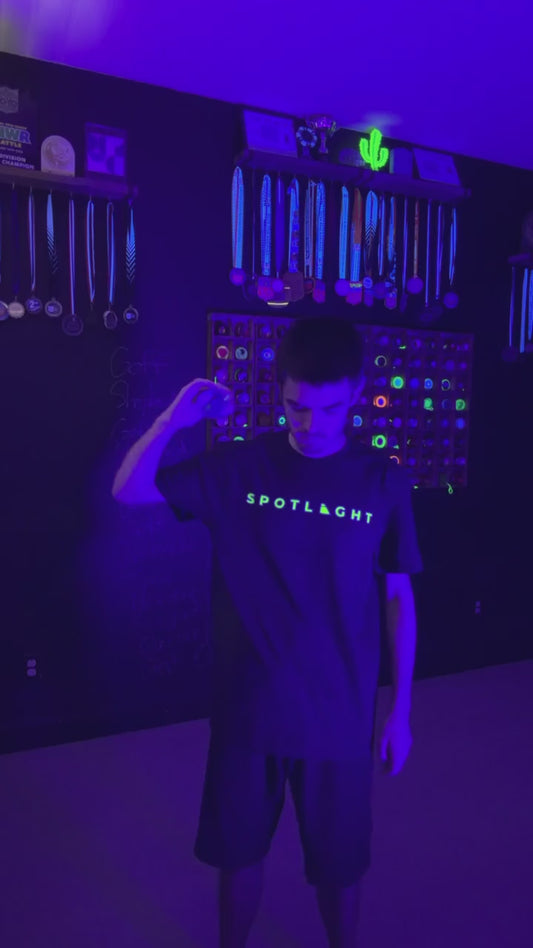 Spotlight T-Shirt Yellow Logo (Black Light)